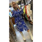 Robe imprimé fleurie bleu Tatiana