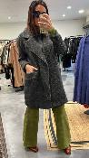 Manteau mi-long gris chiné NAELIS 