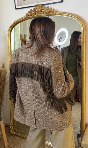 Veste blazer à chevrons marron VALYN LPE