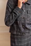 Veste courte tweed à carreaux gris VIRGIN LPE