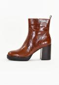 Bottines cuir à talons DAHLIA cognac 