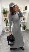 Robe longue côtelée grise SORINA G&M