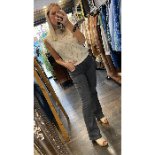 Pull sans manches losange ajour beige