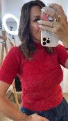 Pull manches courtes rouge bordeaux PACOME EK
