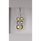 Boucles Oreilles papier maché argent et doré Akita
