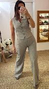 Pantalon fluide coupe droite Sable M8403P