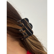 Pince à cheveux en acétate de cellulose noir et marron