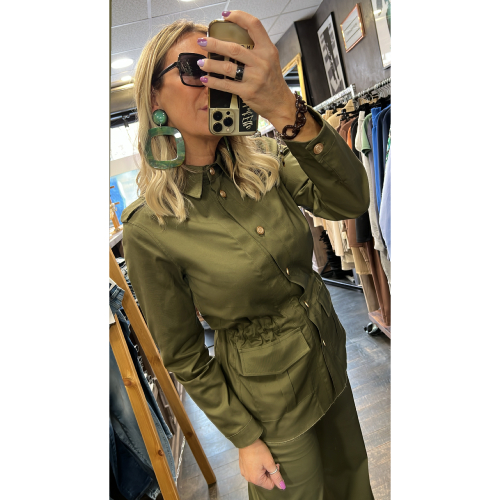Veste Saharienne coton kaki Claudia