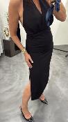 Robe mi longue noir PERLA G&M