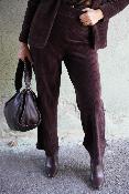 Pantalon velours côtelé marron chocolat WJV026 NT