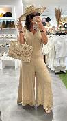 Combinaison beige clair sans manches 053-244001