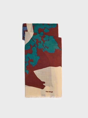 Foulard Wild Horses rouge WFT009