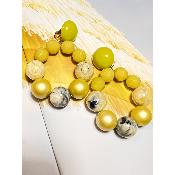 Boucles Oreilles Bastilles jaune