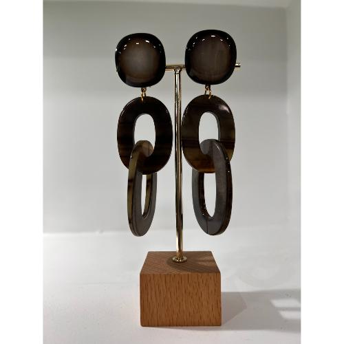Boucles Oreilles Romane kaki