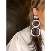 Boucles Oreilles rose poudrée