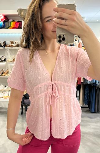 Top ajouré rose TIARA LPE