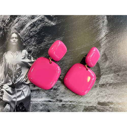 Boucles Oreilles percées fushia Rio