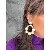 Boucles Oreilles bastilles blanc