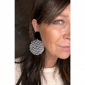 Boucles Oreilles Dakar noir blanc