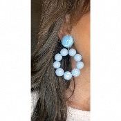 Boucles Oreilles bastilles bleu ciel