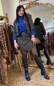 Jupe courte tweed  carreaux gris JONE LPE