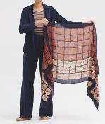 Foulard Square Leaves rouge WFT008