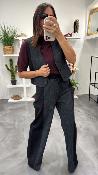 Pantalon fluide noir & gris P7A0KGZ IMPERIAL 