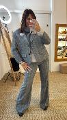 Veste blazer grise et beige VJDF6YATPA DIXIE 
