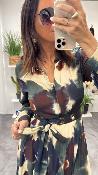 Robe longue imprimée bordeaux ALOQYAICA DIXIE