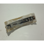 Barrette à cheveux en acétate de cellulose beige et blanc