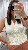 Top drap sans manches beige PURE G&M