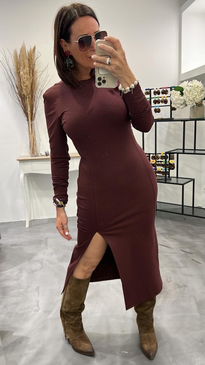 Robe bordeau moulante clearance