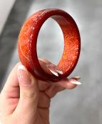 Bracelet jonc rouge pailleté