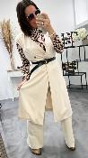 Veste longue sans manches beige 50114339