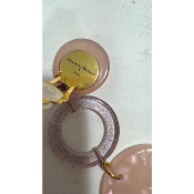 Boucles Oreilles rose pale pailletée 