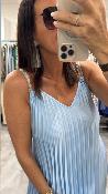 Robe plissée longue bleu ACCEJDGP IMPERIAL