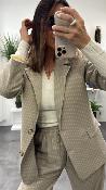 Veste Blazer grège et lignes beige SILLY G&M