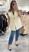 Blazer sans manches beige & jaune fluo LC23JLHGF IMPERIAL