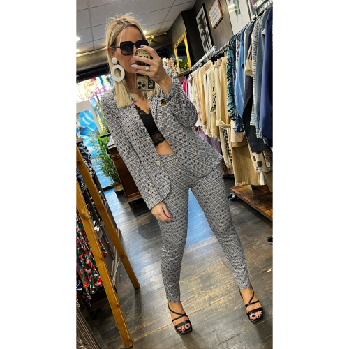 Pantalon en viscose stretch bleu Kate