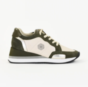 Baskets cuir DAPHNE kaki 