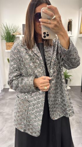 Veste Blazer paillettes grise JDCLKCG Dixie 