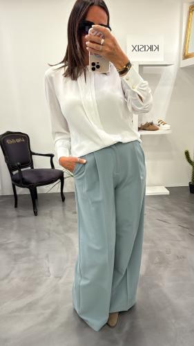 Pantalon à pinces vert sauge STORY G&M