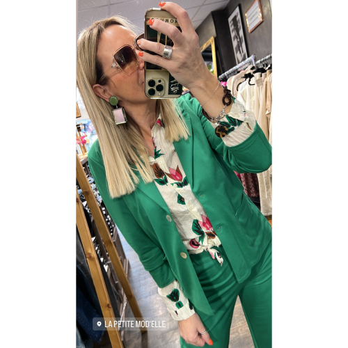 Veste blazer vert amazon Natacha