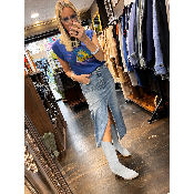 Jupe Jeans denim noir Sylvana