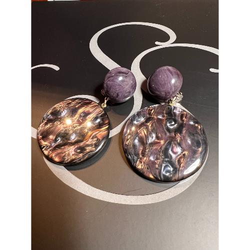 Boucles Oreilles Pauline violet