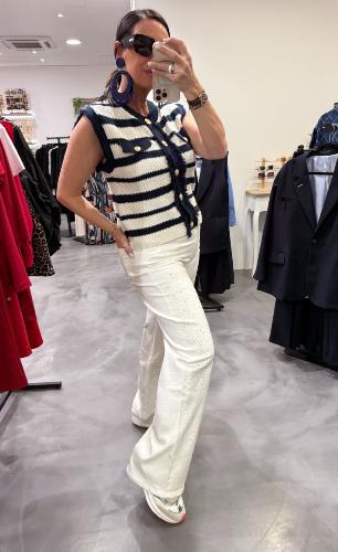 Pantalon blanc strass 50944249