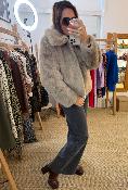 SHONNA veste en fausse fourrure grège G&M