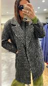 Manteau mi-long gris chiné NAELIS 