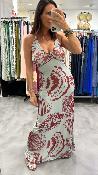 Robe longue bleu & terracotta M2391A MR