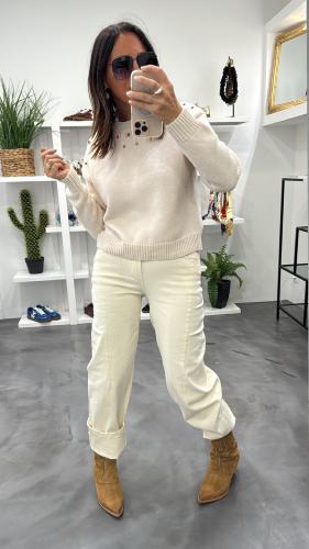 Pantalon jeans beige MALAURY EK